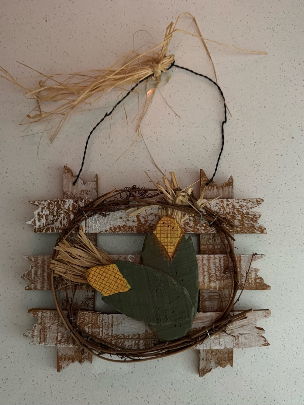 Vintage Wall hanging Home Decor Fall Corn Fence Outdoor or Indoor country farm